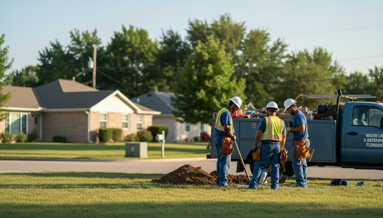 Residential water line and bathroom plumbing service in Wasco, IL